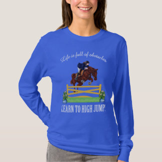 T-SHIRT FEMMES SAUTANTES ANGLAISES ÉQUESTRES DE CHEVAL ET