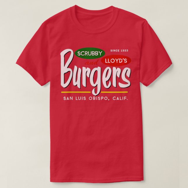 T-shirt Femmes Scrubby Lloyds Burgers San Luis Obispo Cal (Design devant)