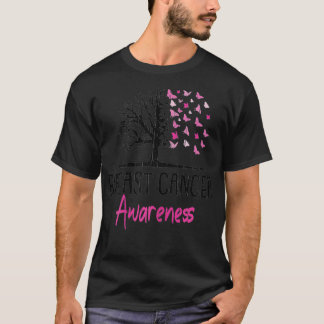 T-shirt Femmes Sensibilisation au cancer du sein Papillon 