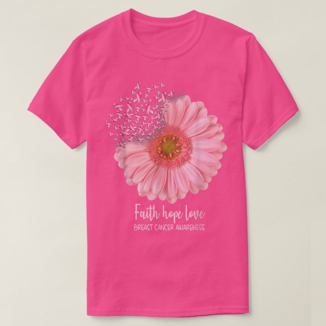 T-shirt Femmes Sensibilisation au cancer du sein Tournesol (Design devant)