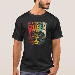 T-shirt Femmes Septembre Anniversaire Femmes Black African