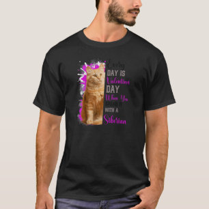T-shirt Femmes Sibérie Chat Maman Valentines Jour Chat Ma