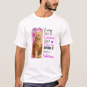 T-shirt Femmes Sibérie Chat Maman Valentines Jour Chat Mam