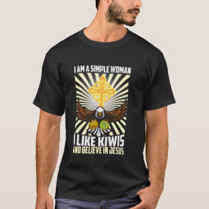 T-shirt Femmes Simples Comme Kiwi Et Croire En Jésus-Chris