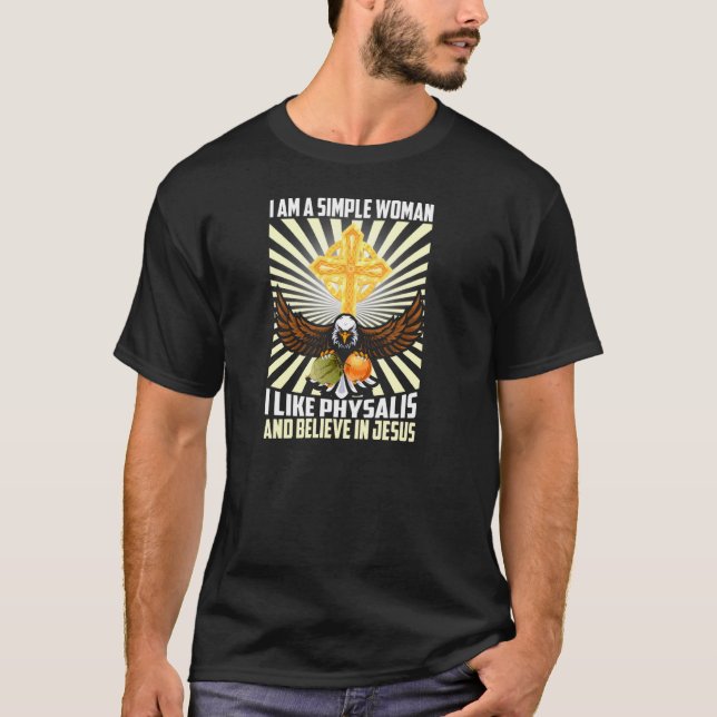 T-shirt Femmes Simples Comme Physalis Et Croire En Jésus C (Devant)
