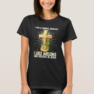 T-shirt Femmes Simples Femmes Comme Melon Et Croire En Jes