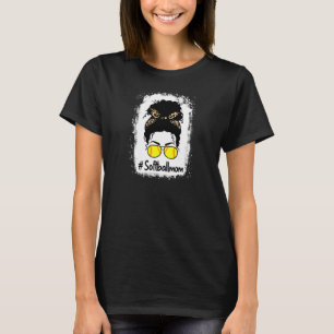 T-shirt FEMMES Softball Maman Vie Fête des mères Noir Afro