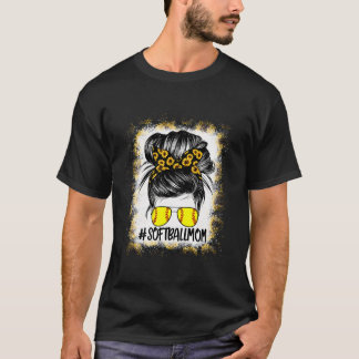 T-shirt Femmes Softball Maman Vie Tournesol Bleached Mères