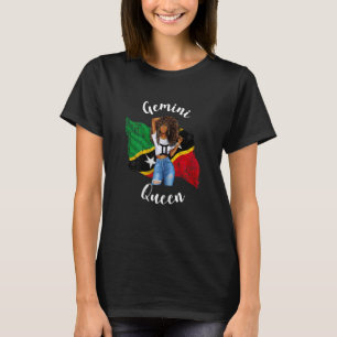 T-shirt Femmes St Kitts Queen Gemini Anniversaire Zodiac A