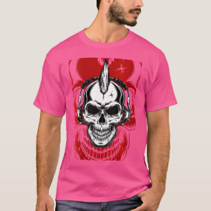 T-shirt Femmes Steampunk Crâne avec casque Cyber Skele