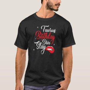 T-shirt Femmes Taurus Lèvres rouges Avril Fille Mai Femme