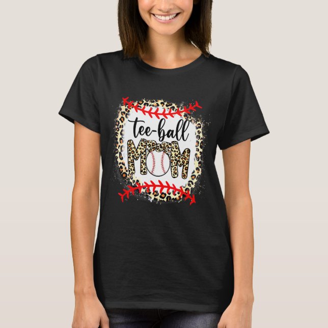 T-shirt Femmes Teeball Maman Leopard Ball Maman Fête des M (Devant)