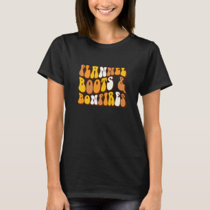 T-shirt Femmes tombent bottes de flanelle et feux de joie