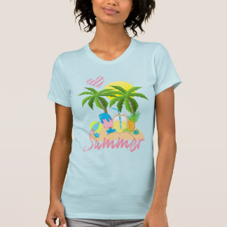 T-shirt Femmes tropicales de plage d'amour d'été de