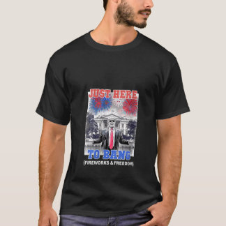 T-shirt FEMMES TRUMP 4 juillet JUSTE ICI POUR BANG Patriot