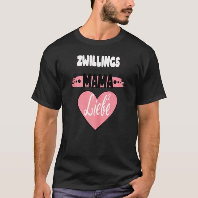 T-shirt FEMMES Twins maman Twin maman Pregnant Love High 2 (Devant)