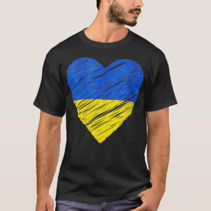 T-shirt Femmes Ukrainiennes Drapeau Coeur Soutenez Ukraine