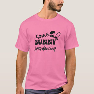T-shirt Femmes Un Lapin Aime Danser Danser Drôle Danse De