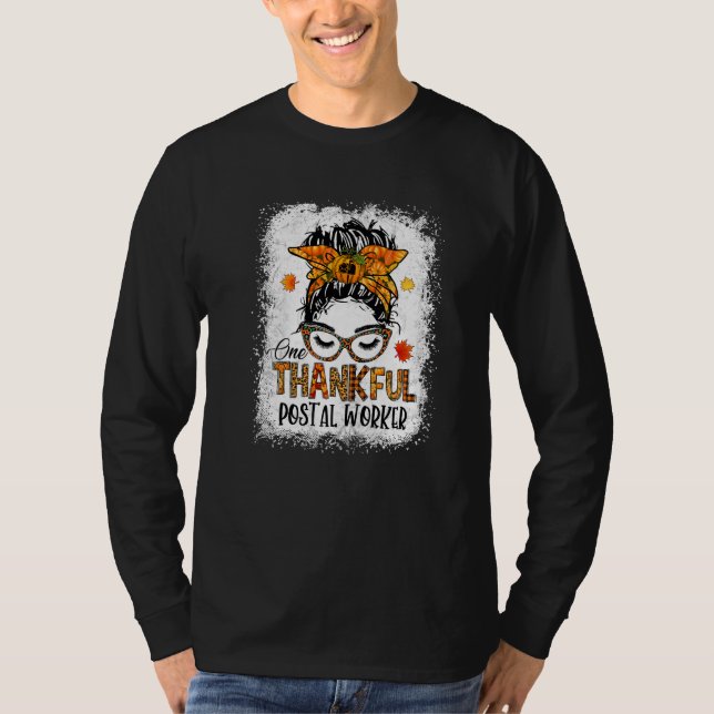 T-shirt Femmes Un Merci Postal Worker Messy Bun Fall (Devant)