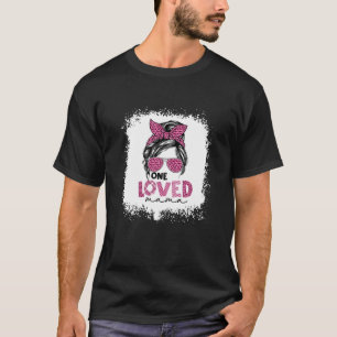 T-shirt Femmes Une Mama Amoureuse Messy Bun Leopard Lunett
