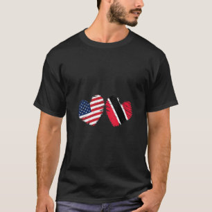 T-shirt Femmes Usa Drapeau Trinité-et-Tobago Cœur Trinbago