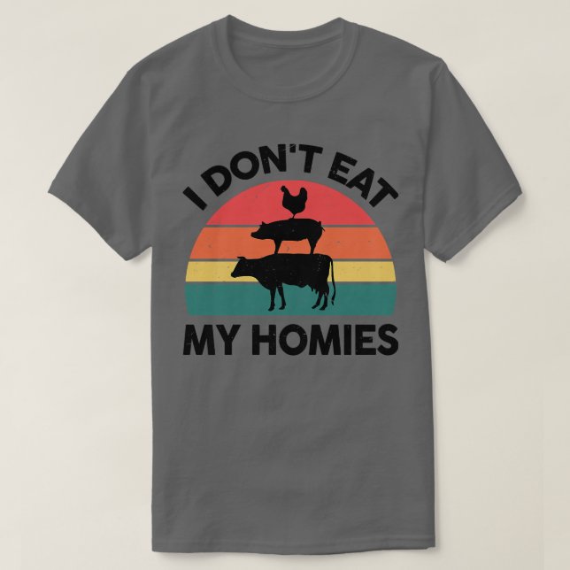 T-shirt Femmes Vegan Je ne mange pas mes Homies Légumes Am (Design devant)