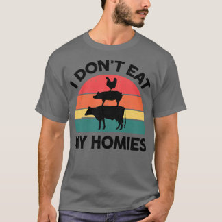 T-shirt Femmes Vegan Je ne mange pas mes Homies Légumes Am