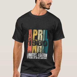 T-shirt Femmes Vintage avril 1980 Anniversaire 41 ans 41e