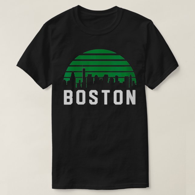 T-shirt Femmes Vintage Boston Massachusetts Cityscape Retr (Design devant)