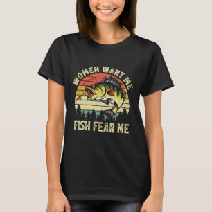 T-shirt Femmes Vintage Me Veulent Poisson B Craignent Moi