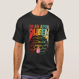 T-shirt Femmes Vintage Melanin Afro April Queen Black Hist