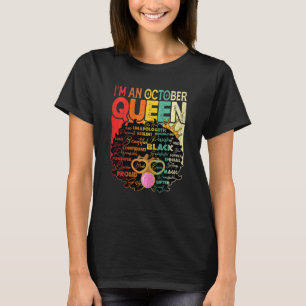 T-shirt Femmes Vintage Melanin Afro Octobre Queen Black H