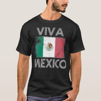 T-shirt Femmes VIVA MEXICO Drapeau Vintage Fier Amérique l