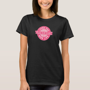 T-shirt Femmes Vivant Ce Triathlon Maman Vie Vie Vélo
