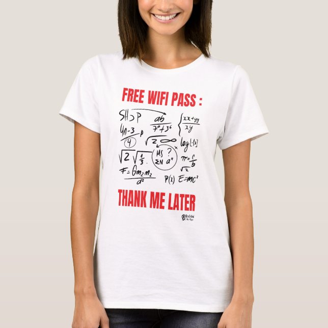 T-shirt Femmes Wifi Gratuit Blanc (Devant)