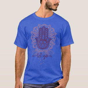 T-shirt Femmes Yoga Hamsa avec Fleur Lotus et laissez alle