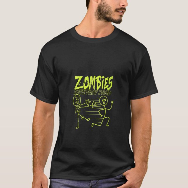 T-shirt Femmes Zombies tendance Hate Restauration rapide H (Devant)