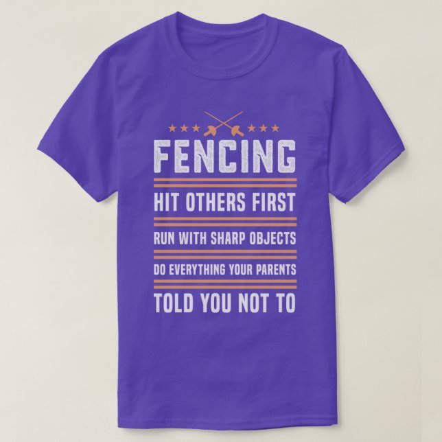 T-shirt Fence de clôture Drôle Sabre cadeau pour les amate (Design devant)