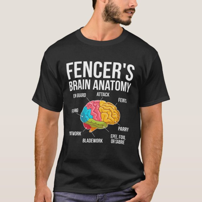 T-shirt Fencers Cerveau Anatomie clôturage (Devant)