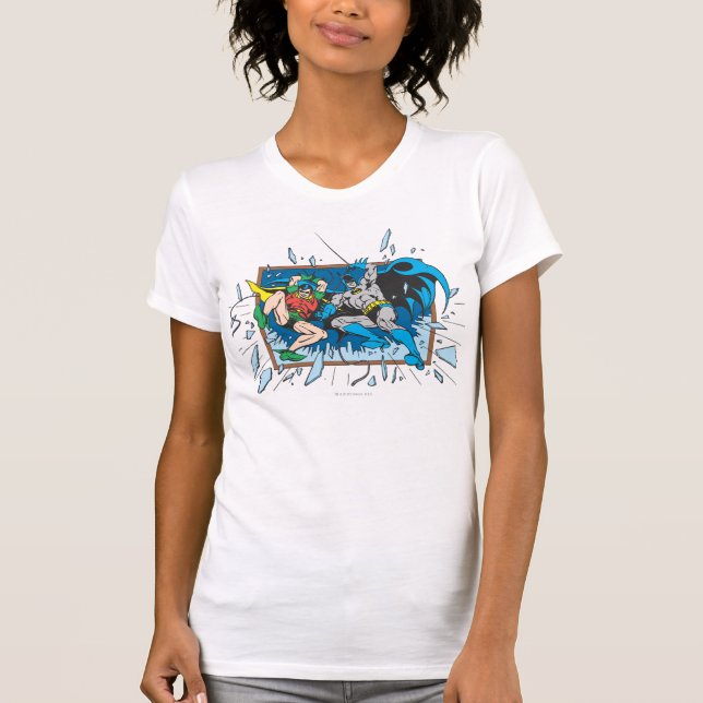 T-shirt Fenêtre Batman & Robin Shatter (Devant)