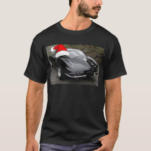 T-shirt Fenêtre de fractionnement noir Corvette/Noël