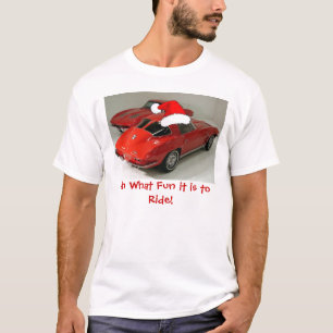T-shirt Fenêtre Fractionnée de Noël Corvette rouge
