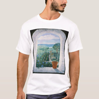 T-shirt Fenêtre sur le tee-shirt de femme de jardin