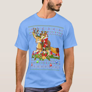 T-shirt Fennec Fo Lover Xmas Ugly Père Noël Riding Fennec