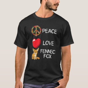 T-shirt Fennec Fox Aimer la paix Coeur Unité Animal Fennec