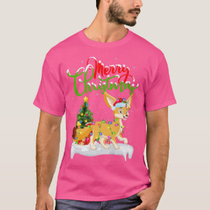 T-shirt Fennec Fox Amoureux des animaux Xmas Lighting Fenn