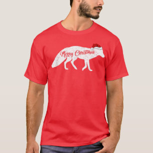 T-shirt Fennec Fox Amoureux des animaux Xmas Santa Hat Fen