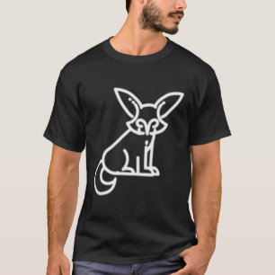 T-shirt Fennec Fox Animal Badge Patch Line Art Icon Outlin