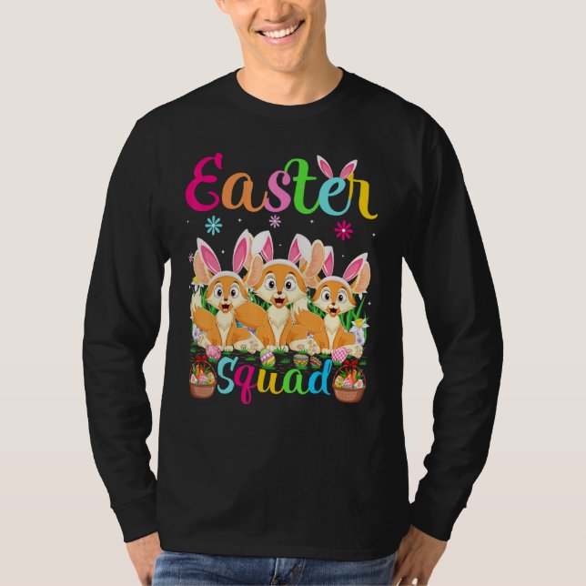 T-shirt Fennec Fox Bunny Ear Easter Squad Fennec Fox Happy (Devant)