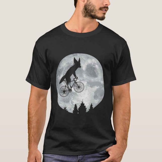 T-shirt Fennec Fox équitation Moon Vélo Halloween Lunaire  (Devant)